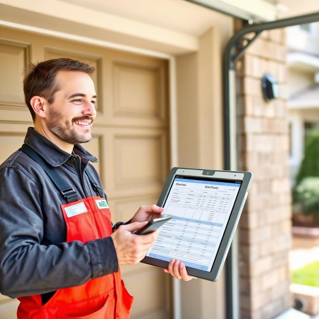 Garage Door Longview technician explaining repair options to homeowner